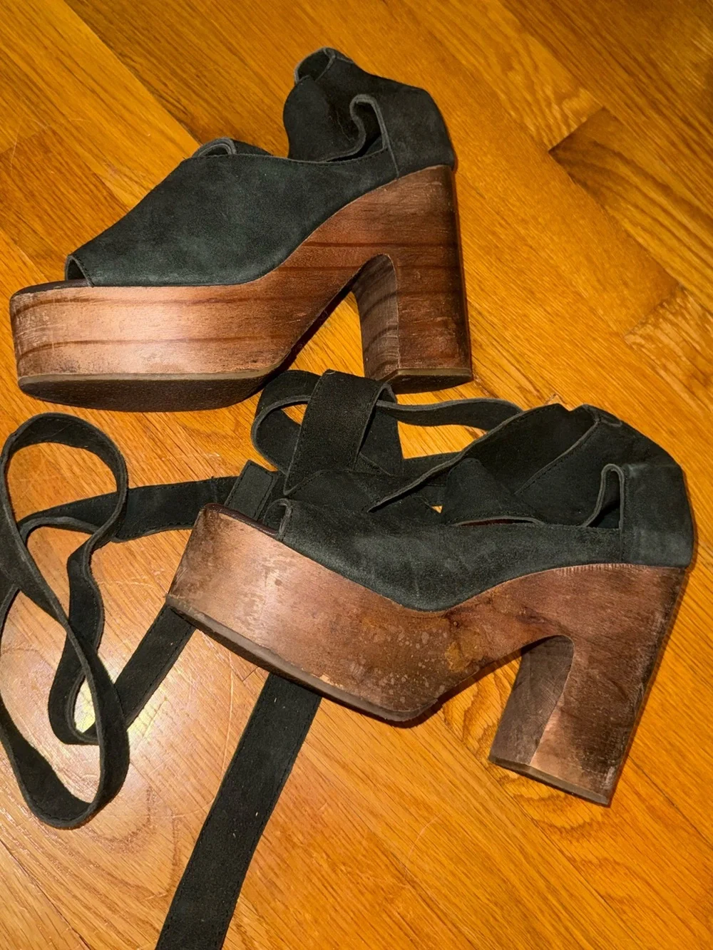 Free people Wrap Platform Sandals - Black